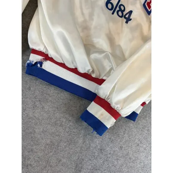 VTG 80s Bruce Springsteen Born In The USA CBS Records Satin Bomber Jacket Mens L - Picture 8 of 8